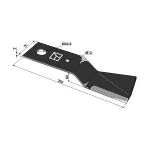 Kniv - Høyre - 350x75x7 mm - Major