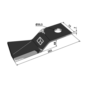 Kniv - Venstre - 265x75x7 mm - Major