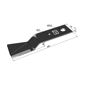Kniv - Venstre - 430x75x7 mm - Major