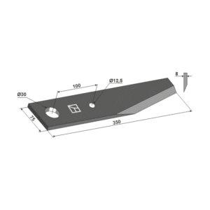 Kniv - 350x75x8 mm - Major