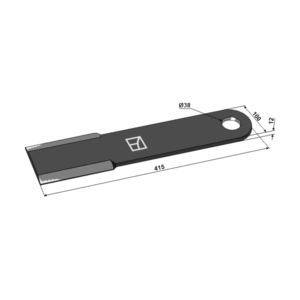 Gressklipper Kniv 415 mm - 415x100x12 mm - Mc Connel, Spearhead