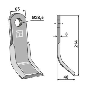Y-kniv - 214x65x8 mm - Matrot