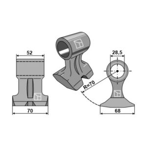 Hammerslager - 70 mm - Mulag