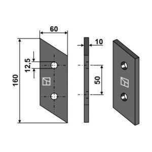 Gravekniv - 160x60x10 mm - Breviglieri