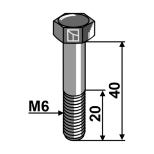 Sekskantskrue - 10.9 - M6x40 mm