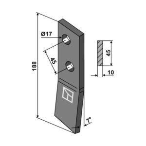 Spredevinge - Venstre - 188x10 mm - Bergmann