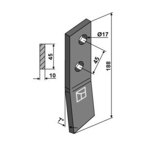 Spredevinge - Høyre - 188x10 mm - Bergmann
