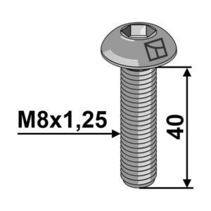 Umbraco med mutter - 8.8 - M8x1,25x40 mm