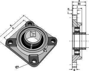 Alternative view of Flenslager UCF - Ø45 - UCF309
