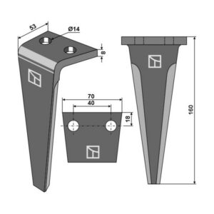 Fresetind til Horisontalfres - 160x70x8 mm - Del Morino