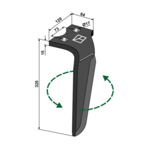 Fresetind til Horisontalfres - Venstre - 325x120x15 mm - Vogel u. Noot