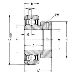 INA/FAG GRA107NPPB Radial insert ball bearing, Varenummer GRA107NPPB