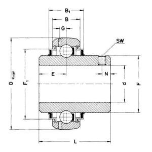 INA/FAG GYE15KRRB Radial insert ball bearing, Varenummer GYE15KRRB