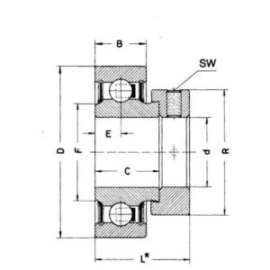 INA/FAG RAE25NPPFA106 Cylindrical bearing, Varenummer RAE25NPPFA106