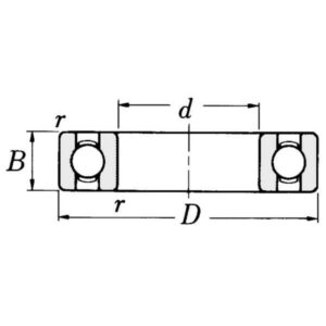 INA/FAG R8HLC Sporkulelager 1/2"x1-1/8"x1/4" INA/FAG, Varenummer R8HLC