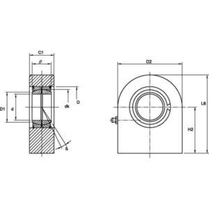 Mac Power GF70DO Rod end with welding face, Varenummer GF70DO