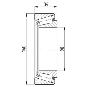 SKF 32018SKF Lager 90 140 32, Varenummer 32018SKF