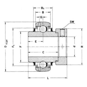 SKF Kulelager innsats XGGE - 45x85 mm - XGGE45KTTB - Varenummer: XGGE45KTTB
