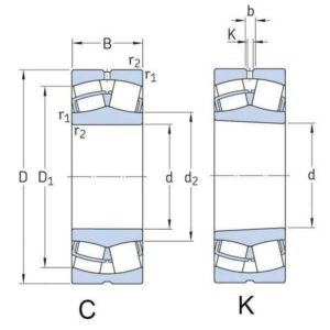 SKF 750022320 Sfærisk rullelager 100x215x73mm SKF, Varenummer 750022320