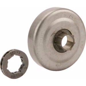 Drivhjul for motorsager, tilgjengelig i ulike størrelser og tannantall.